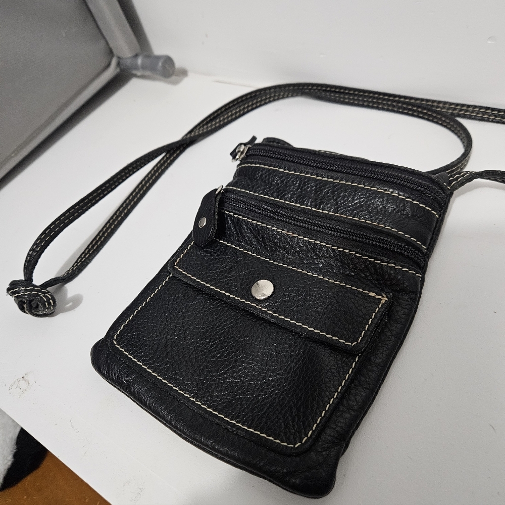 Roots Leather Crossbody Bag